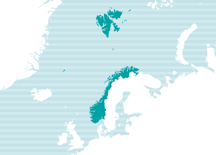 ノルウェー語の使用地域マップ